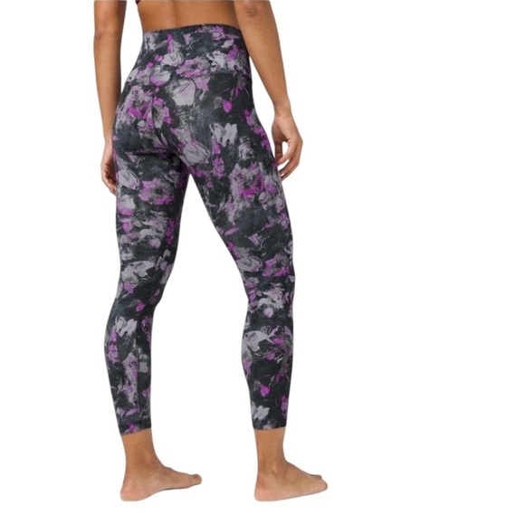 Lululemon Align Pant II 25" Leggings Womens 4 Floral Shift Multi Gray Running - Picture 2 of 8